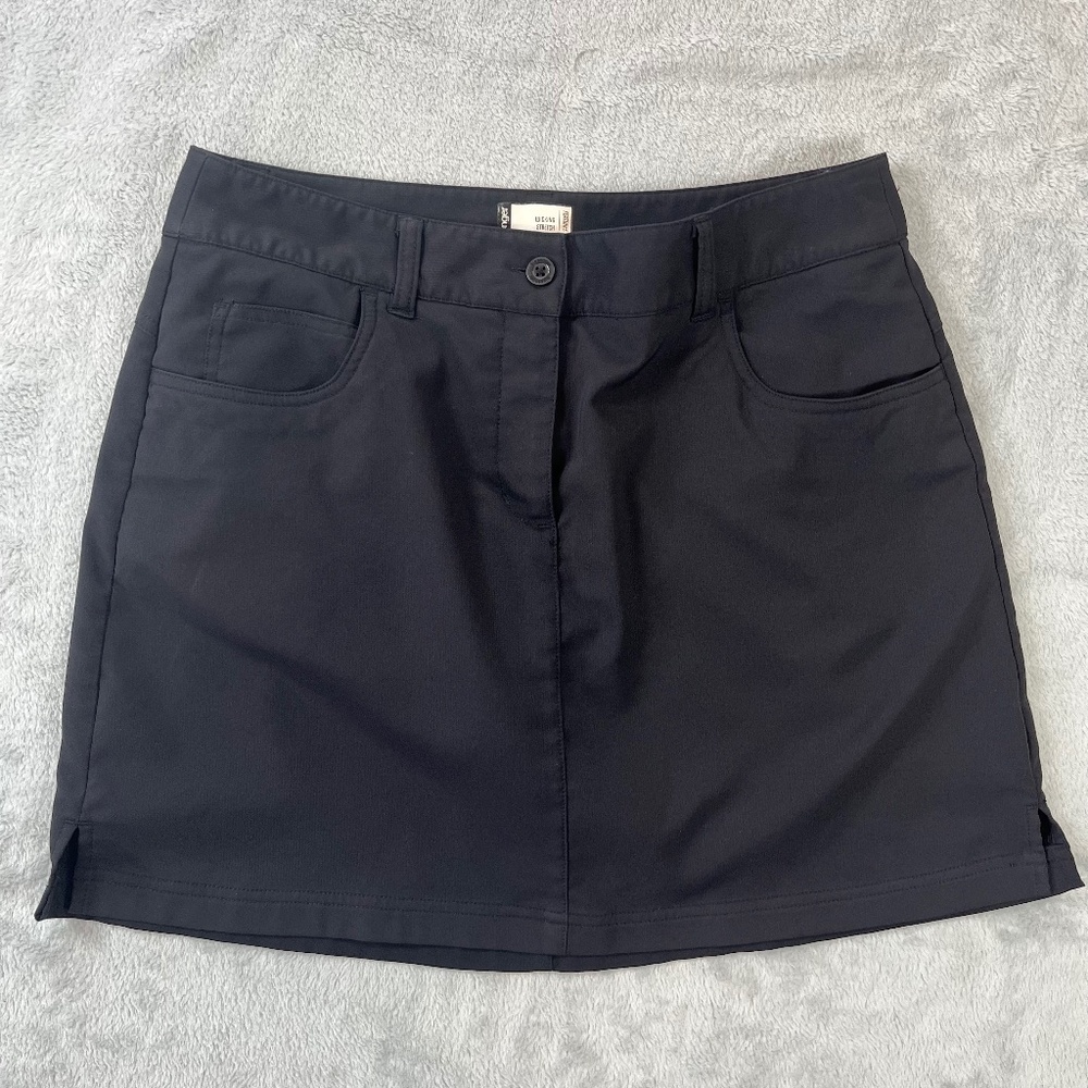 Slazenger Black Classic Activewear Golf Skort sz 6 Moisture Wicking Stretch EUC
